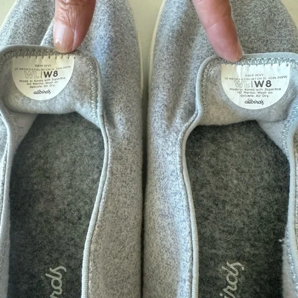 Allbirds Wool Tree Huggers Slip-On Casual Sneakers Light Grey Women’s Size 8 - Picture 15 of 16